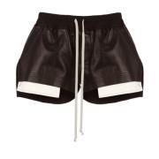 Leren Shorts met Elastische Tailleband Rick Owens , Brown , Dames