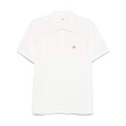 Witte Geribbelde Manchetten Poloshirt C.p. Company , White , Heren