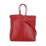 Rode leren tas met handvatten en schouderband Tod's , Red , Dames