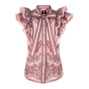 Roze zijden linnen organza blouse Zimmermann , Pink , Dames