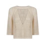 Stijlvolle Sweater Collectie Fabiana Filippi , Beige , Dames