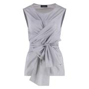 Zijden Strik Tanktop Fabiana Filippi , Gray , Dames