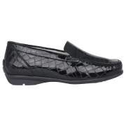 Comfortabele brede moccasins - zwart Waldläufer , Black , Dames