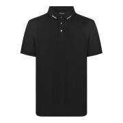 Zwarte Polo Shirt met Knoopsluiting Emporio Armani , Black , Heren