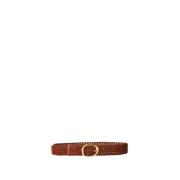 Gevlochten leren riem Twinset , Brown , Unisex