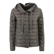 Hooded jas met drukknoopsluiting Herno , Brown , Dames