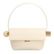 Stijlvolle leren schoudertas met metalen details Jacquemus , Beige , D...