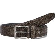 Elegante Bruine Leren Riem Floris van Bommel , Beige , Heren