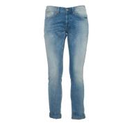 Slim Fit Blauwe Denim Jeans Dondup , Blue , Heren