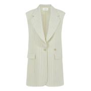 Witte Double-Breasted Wollen Jas P.a.r.o.s.h. , Beige , Dames