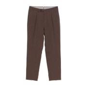 Bruine Wol Linnen Broek Corneliani , Brown , Heren