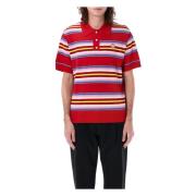 Gestreept Gebreid Poloshirt Rood Multi Casablanca , Multicolor , Heren