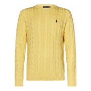 Gele Cable-Knit Sweater voor Mannen Polo Ralph Lauren , Yellow , Heren