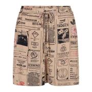 Korte Bermuda shorts in dubbele georgette van RCS-gecertificeerde visc...