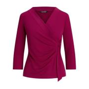 Bordeaux Blouse met Riem Ralph Lauren , Red , Dames