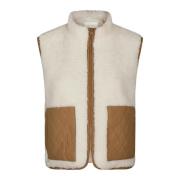 Off White Teddy Vest met Zakken Neo Noir , White , Dames