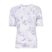 Lichtblauwe Logo Print Top Off White , Blue , Dames