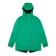 Waterdichte unisex jas met drukknoopsluiting Rains , Green , Heren