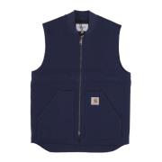 Blauwe Klassieke Vest Mouwloos Rits Zakken Carhartt Wip , Blue , Heren