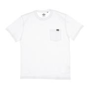 Witte Crew-Neck T-Shirt met Zak Dickies , White , Heren