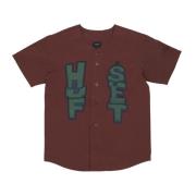 Baseball Jersey Knoopjas Korte Mouw HUF , Purple , Heren