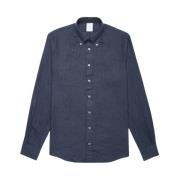 Milano Slim-fit Linnen Sportoverhemd Brooks Brothers , Blue , Heren