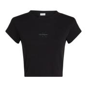 Zwarte korte mouw T-shirt Calvin Klein Jeans , Black , Dames