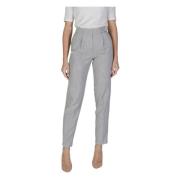 Marl Patroon High-Waisted Geplooide Broek Vila , Gray , Dames