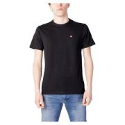 Zwarte Katoenen T-shirt Napapijri , Black , Heren