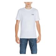 Witte Katoenen Crew Neck T-shirt Emporio Armani EA7 , White , Heren