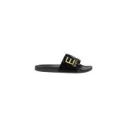 Zwarte PVC Slippers voor Casual Comfort Emporio Armani EA7 , Black , H...