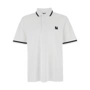 Witte Polo met Klassieke Kraag en Logo Msgm , White , Heren