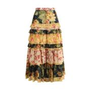 Bloemen Ruche Rok Valentino , Multicolor , Dames