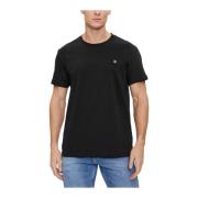 Geborduurd Badge Heren T-Shirt Calvin Klein Jeans , Black , Heren