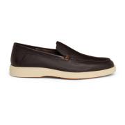 Leren Loafer Santoni , Brown , Heren