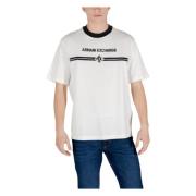 Beige Bedrukt Katoenen T-shirt Armani Exchange , Beige , Heren