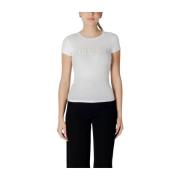 Witte Katoenen T-shirt voor Vrouwen Guess , White , Dames