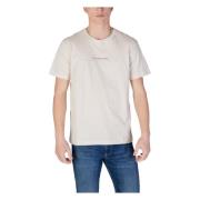 Beige Bedrukt Ronde Hals T-Shirt Calvin Klein Jeans , Beige , Heren