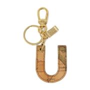 Beige Print Leren Kaart Sleutelhanger Alviero Martini 1a Classe , Beig...