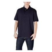 Plain Short Sleeve Polo Shirt Armani Exchange , Blue , Heren