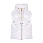 Witte Gewatteerde Vest met Capuchon Khrisjoy , White , Dames