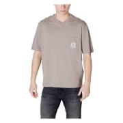 Bruin Katoen Ronde Hals T-Shirt Armani Exchange , Brown , Heren