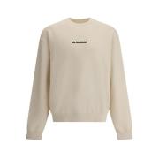 Minimalistisch Logo Sweatshirt met Geribbelde Details Jil Sander , Bei...