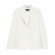 Elegante Viscose Blazer met Revers Max Mara Weekend , Beige , Dames