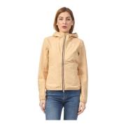 Beige Korte Jas Lily voor Vrouwen K-Way , Beige , Dames