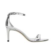 Metallic Blokhak Lakleren Sandalen Stuart Weitzman , Gray , Dames