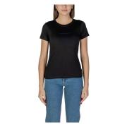 Zwart Effen Katoen Ronde Hals T-shirt Calvin Klein Jeans , Black , Dam...