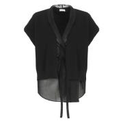 Zwarte Katoenen Vest met Messing Details Brunello Cucinelli , Black , ...