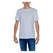 Witte Katoenen Korte Mouw Tee Guess , White , Heren