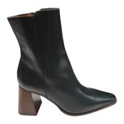 Leren enkellaarzen met 9cm hak Angel Alarcon , Black , Dames